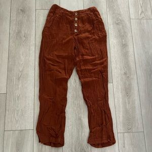 L*SPACE Rust Gauzy Woven Cotton High Rise GEORGIE Tapered Leg Pants!